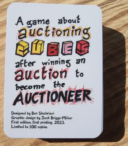 Board game, A game about auctioning cubes after winning an auction to become the auctioneer