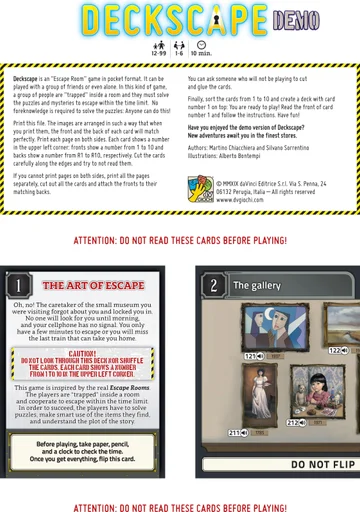 Board game, Deckscape: The Art of Escape