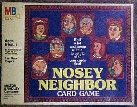 Board game, Nosey Neighbor Card Game