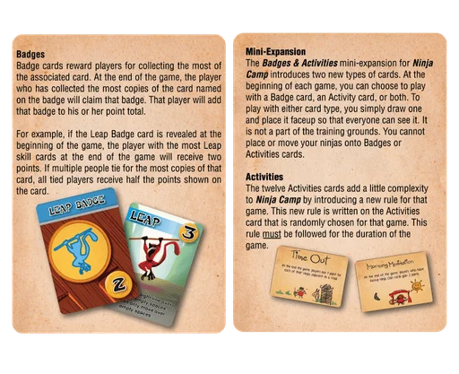 Ninja Camp: Badges and Activities