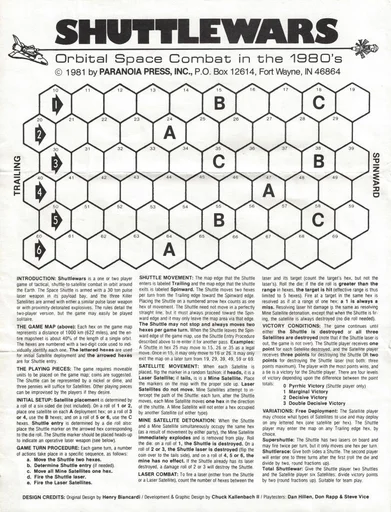 Board game, Shuttlewars