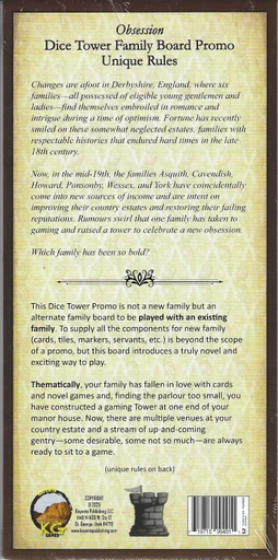 Obsession: Dice Tower Family Board Promo