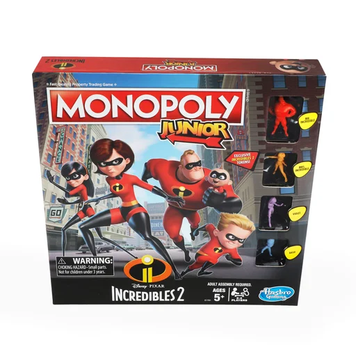 Board game, Monopoly Junior Game: Disney/Pixar Incredibles 2 Edition