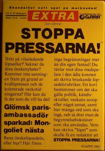 Board game, Stoppa pressarna!