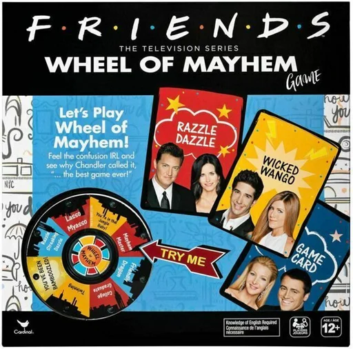 Board game, Friends Wheel of Mayhem Game