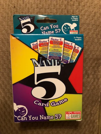 Board game, Name 5 Card Game