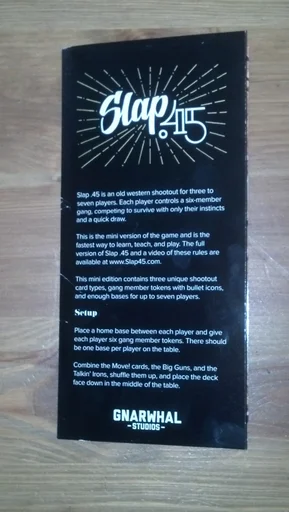 Board game, Slap .45 Mini