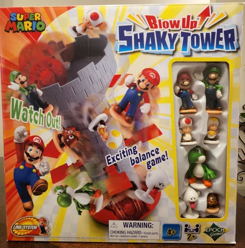 Board game, Super Mario Blow Up! Shaky Tower Balancing Game