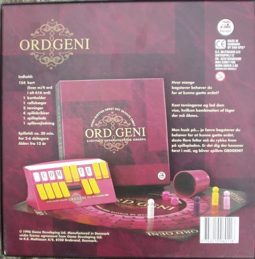 Board game, Ordgeni