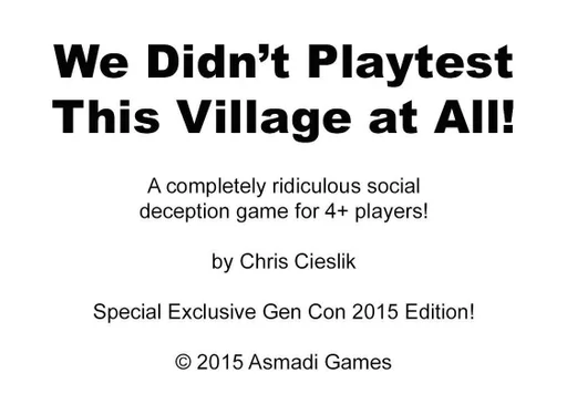 Board game, We Didn't Playtest This Village at All!