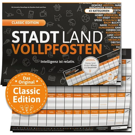 Board game, Stadt Land Vollpfosten: Classic Edition