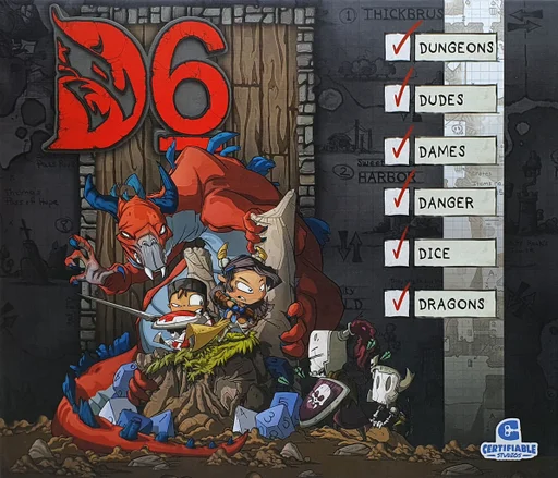 Board game, D6: Dungeons, Dudes, Dames, Danger, Dice and Dragons!