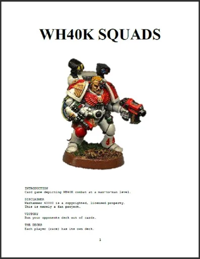 Board game, WH40K Squads