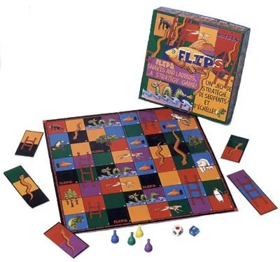Board game, Flips Snakes and Ladders