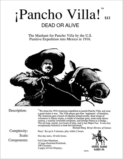 Board game, Pancho Villa, Dead or Alive!