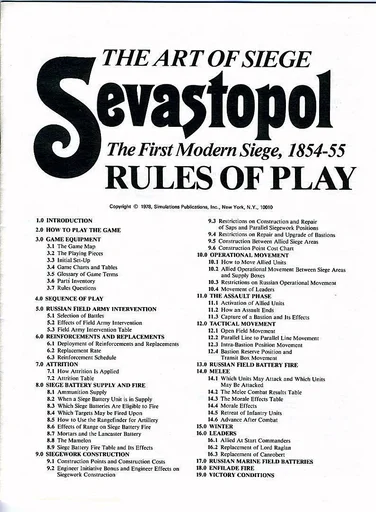 Board game, Sevastopol: The First Modern Siege, 1854-55