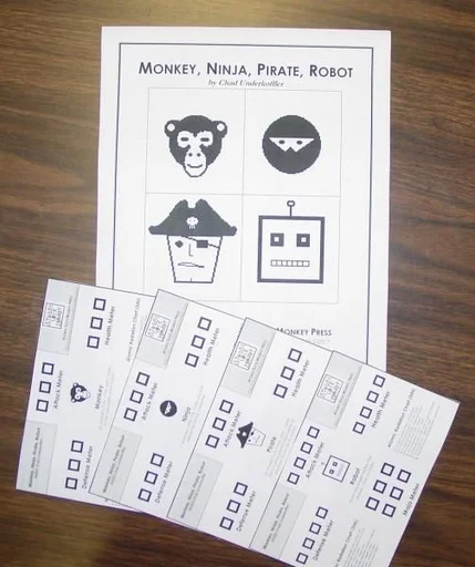 Board game, Monkey, Ninja, Pirate, Robot