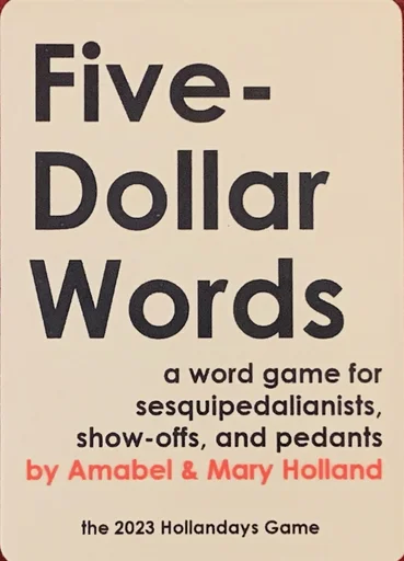 Board game, Five-Dollar Words