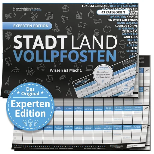 Board game, Stadt Land Vollpfosten: Experten Edition