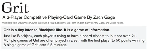 Board game, Grit