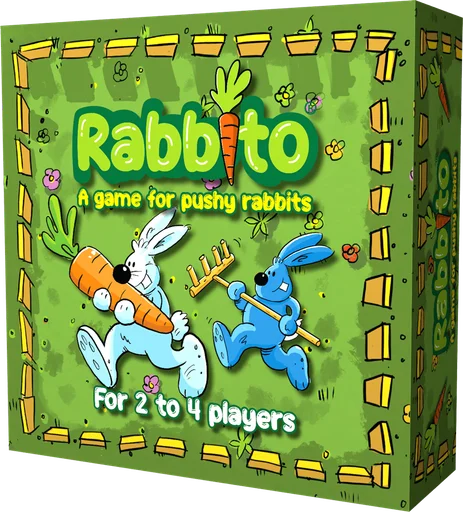Board game, Rabbito: A Game for Pushy Rabbits for 2-4 Players