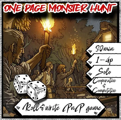 Board game, One Page Monster Hunt