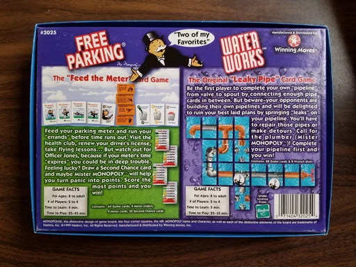 Board game, Monopoly Card Games: Free Parking and Water Works