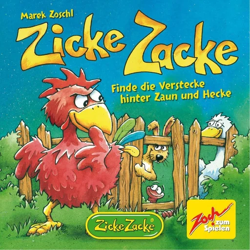 Board game, Zicke Zacke: Finde die Verstecke hinter Zaun und Hecke