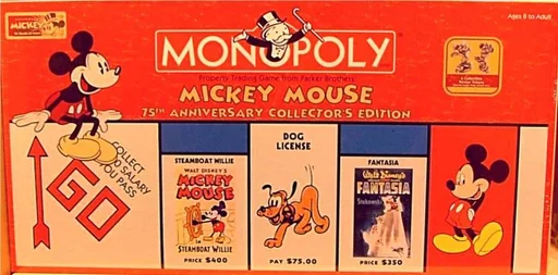 Board game, Monopoly: Mickey Mouse 75th Anniversary