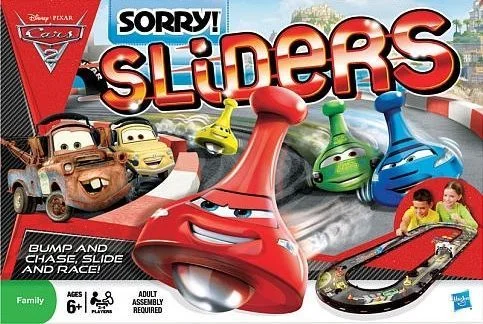 Board game, Disney Pixar Cars 2 Sorry Sliders: World Grand Prix Race Edition