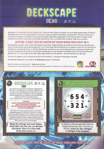 Board game, Deckscape: Demo