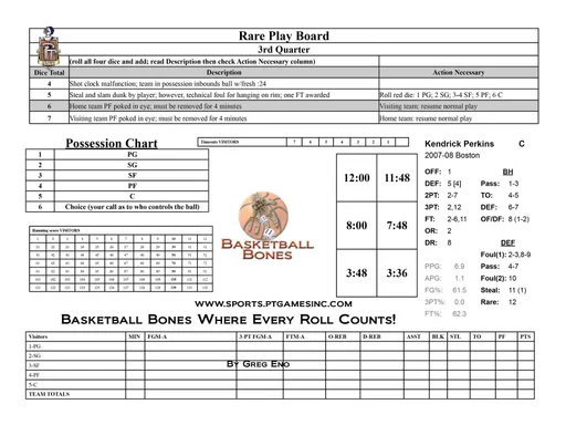 Board game, Basketball Bones