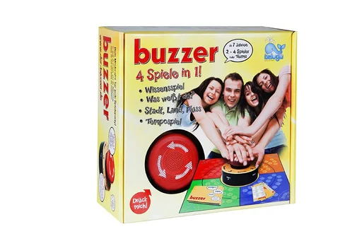 Board game, buzzer