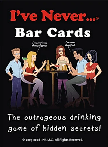 Board game, I've Never... Bar Cards
